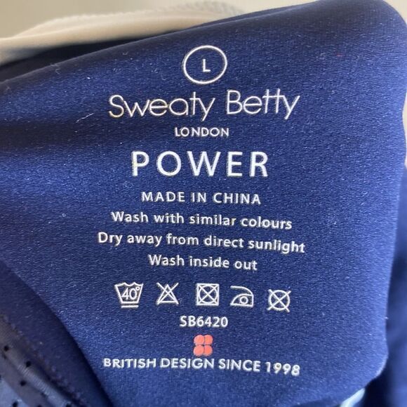 Sweaty Betty power half zip crop workout top long sleeved large colorblock - Picture 11 of 11